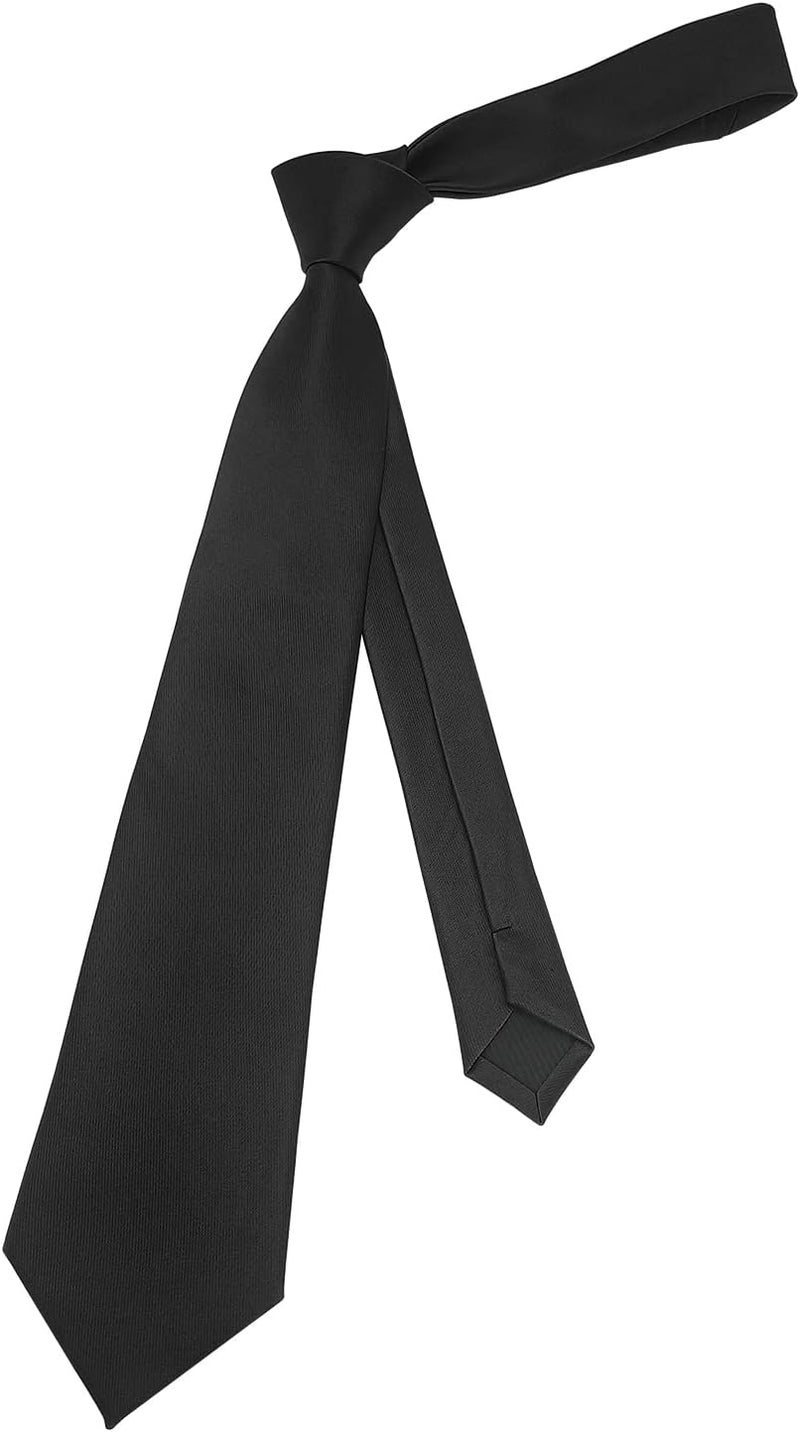 Murong Men's Ties Solid Color Pure Polyester Plain Fine Stripes Necktie Ties For Men - Image 3